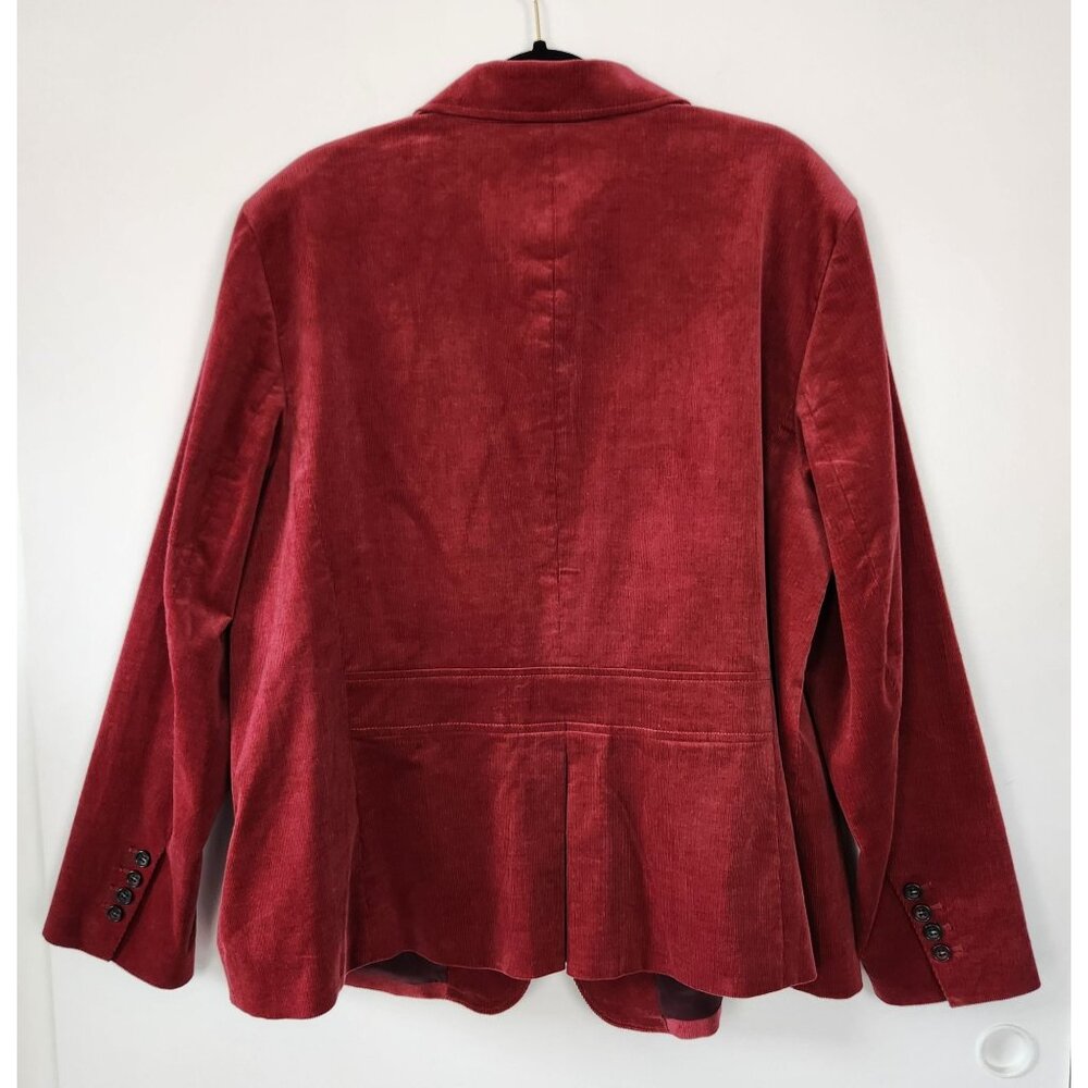 Talbots Woman Red Corduroy Blazer, Size 22W, Washable, Preppy, Business Casual - Picture 8 of 8